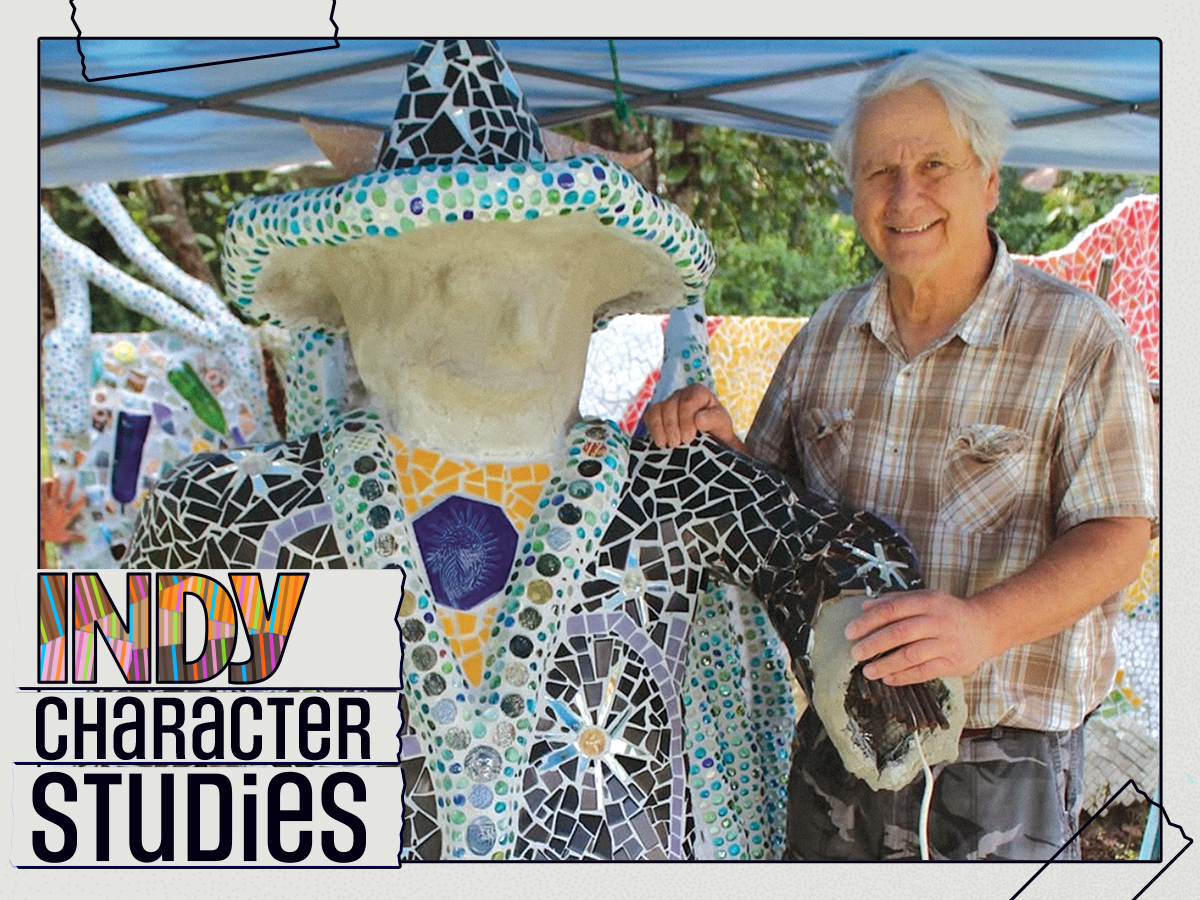 Gene Dillard at home in Durham. Photo by Michael Kovnika.