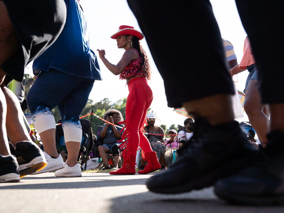 Barbara Williams, of Winston-Salem, dances during the 55th Annual Bimbé Cultural Arts Festival on Saturday, May 17, 2025, in Durham. Photo by Angelica Edwards.