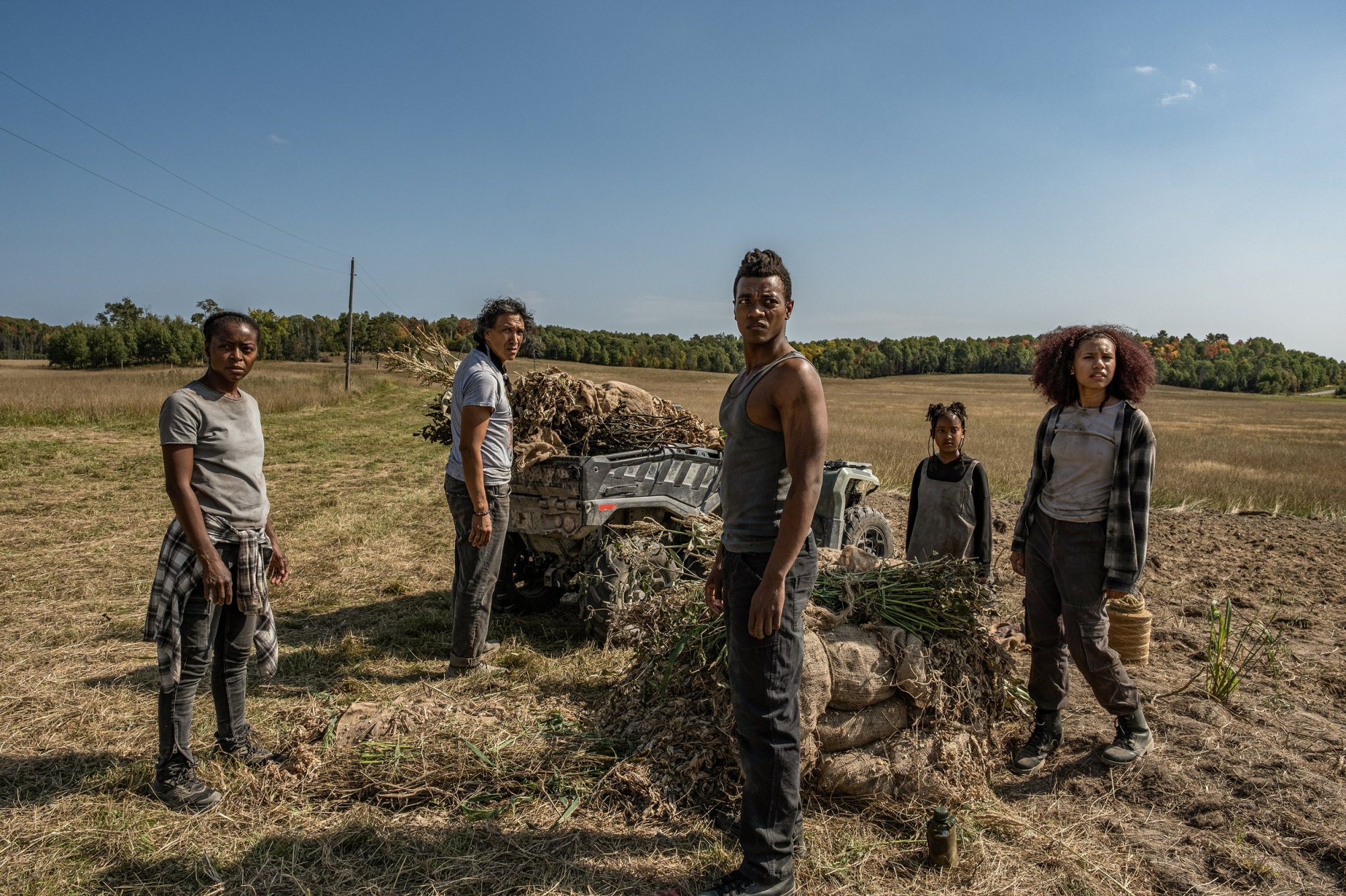 Danielle Deadwyler, Michael Greyeyes, Kataem O’Connor, Haile Amare and Jaeda LeBlanc in 40 ACRES, a Magnolia Pictures release. Photo courtesy of Magnolia Pictures.
