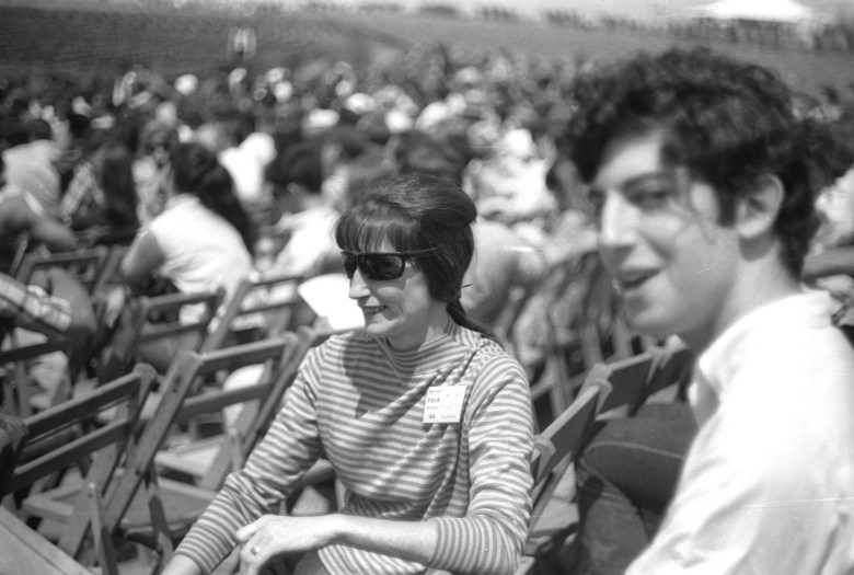Hazel and me singing at a party at our house in DC, 1962. Rick Churchill is playing the banjo with us. Photo by Jeremy Foster; courtesy Alice Gerrard.
