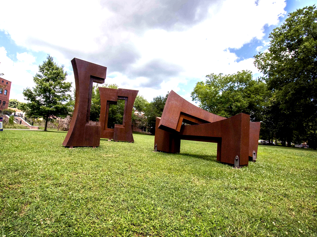 A sculpture from the 2023 Uproar Festival of Public Art. Photo by Steve Murray.
