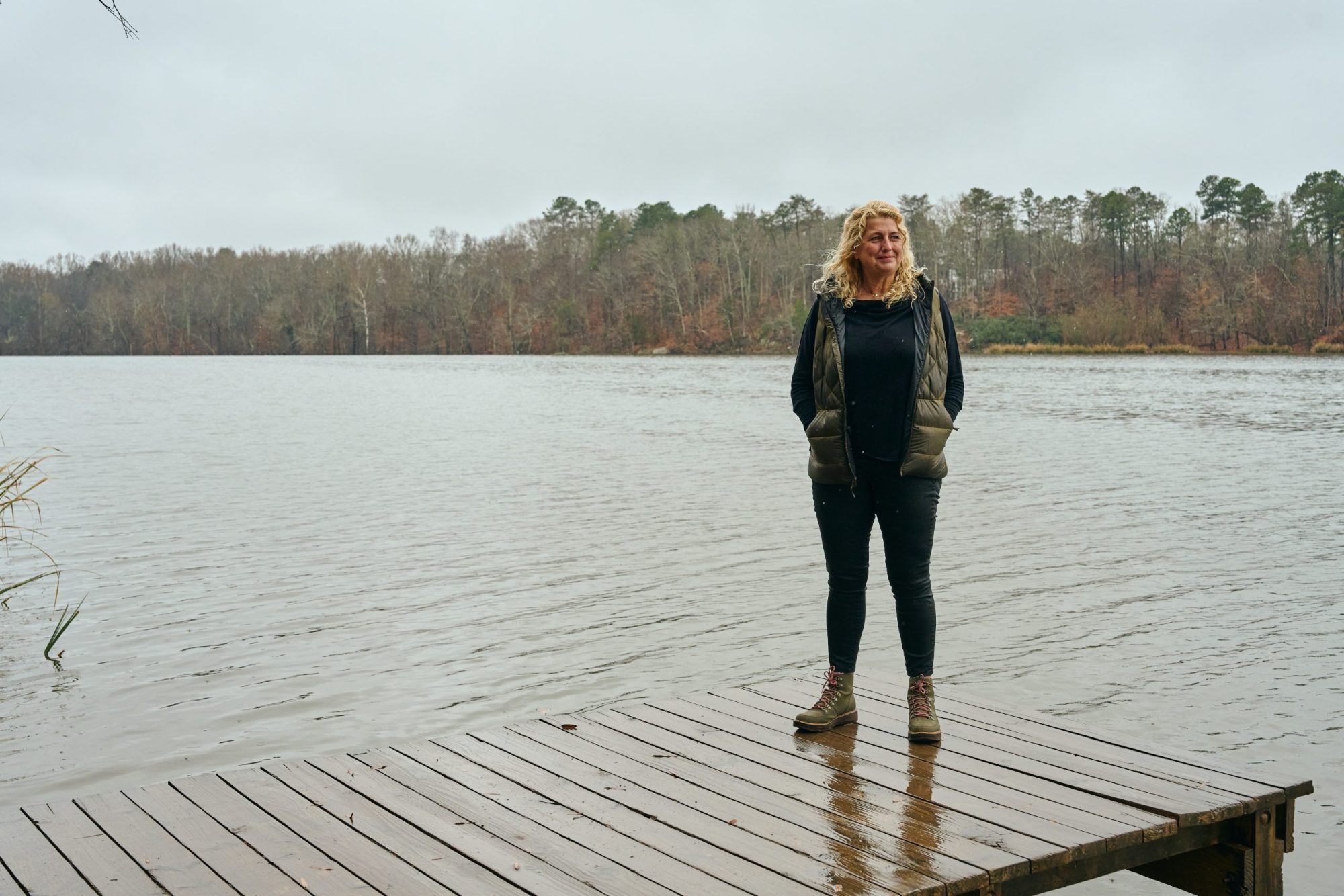 Heather LaGarde poses for a portrait on the Haw River. Photo by Matt Ramey.