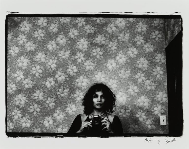 Ming Smith, Untitled (Self Portrait with Camera) New York, NY, 1975. Archival gelatin silver print, edition 1/5, 16 x 20 inches (40.64 x 50.8 cm). Collection of the Nasher Museum of Art at Duke University, Durham, NC. © Ming Smith.